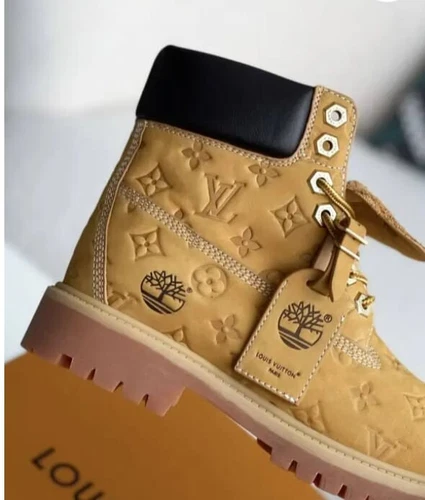 6-Inch Wheat Premium Ankle Embossed Monogram Leather Boots - Image 5